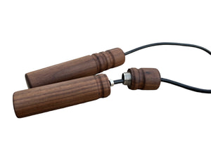 
                  
                    Load image into Gallery viewer, walnut, leather skipping rope workout
                  
                